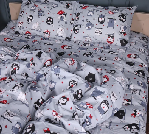 Наволочка Бязь 17-0672 Silver Owlets - 2