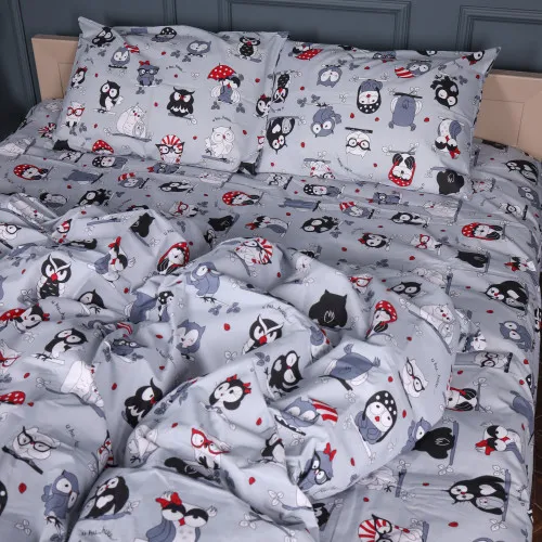 Простынь Бязь 17-0672 Silver Owlets - 2