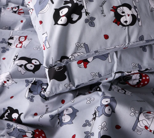 Наволочка Бязь 17-0672 Silver Owlets