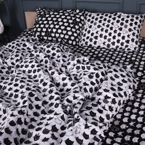 Простынь Бязь 17-0673 Monochrome Meows - 2