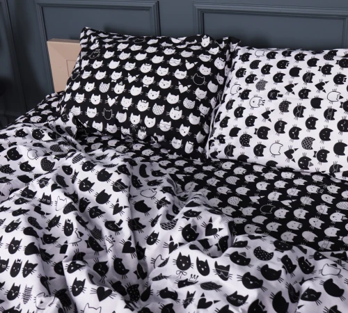 Підковдра Бязь 17-0673 Monochrome Meows - 2