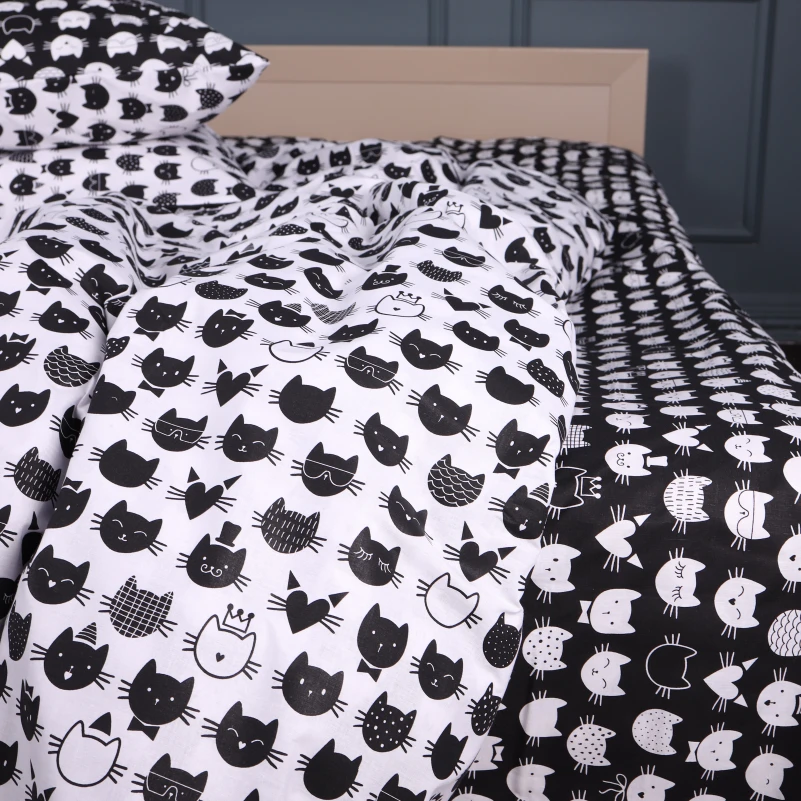 Комплект постільної білизни Ranforce Elite 17-0673 Monochrome Meows - 5