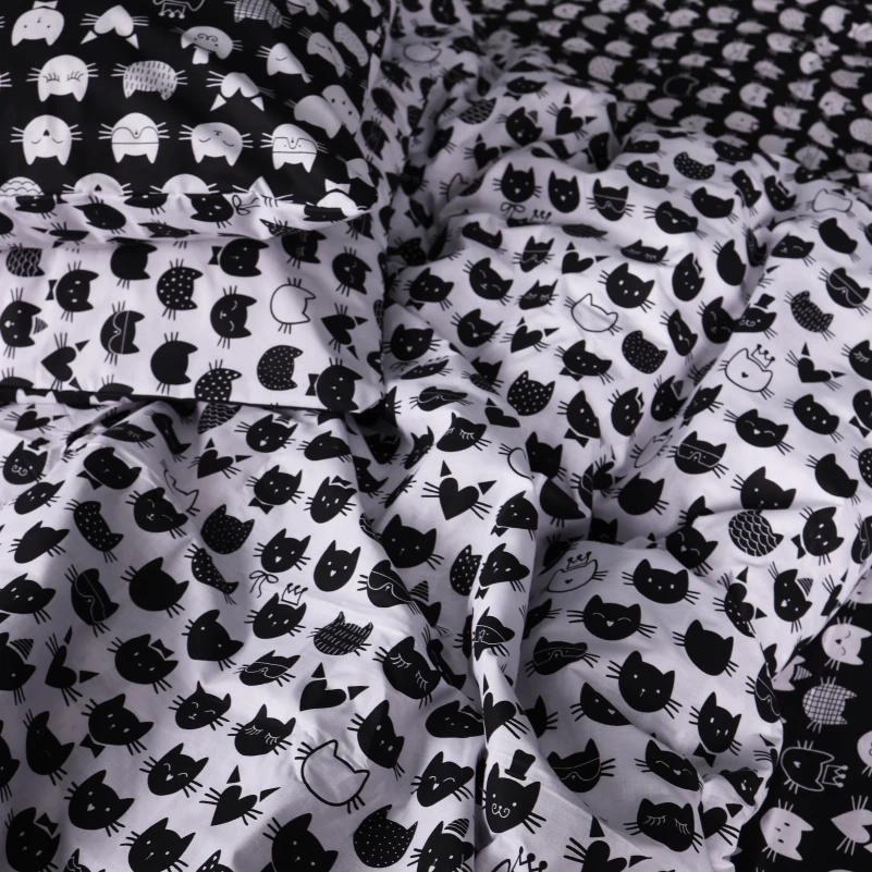 Комплект постільної білизни Бязь 17-0673 Monochrome Meows - 4