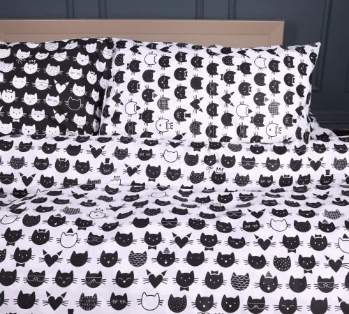 Комплект постільної білизни Ranforce Elite 17-0673 Monochrome Meows - 2