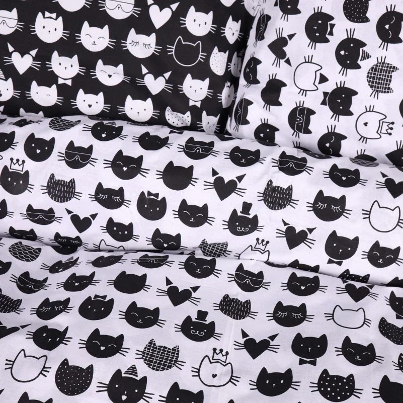 Комплект постільної білизни Ranforce Elite 17-0673 Monochrome Meows - 2