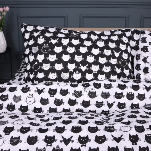 Комплект постільної білизни Ranforce Elite 17-0673 Monochrome Meows - 4