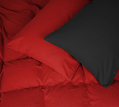 Наволочка Фланель 002-009 "Black/Red"