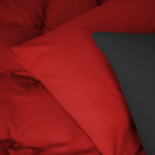Комплект постільної білизни Фланель 002-009 "Black/Red" - 3