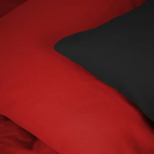 Комплект постільної білизни Фланель 002-009 "Black/Red" - 4