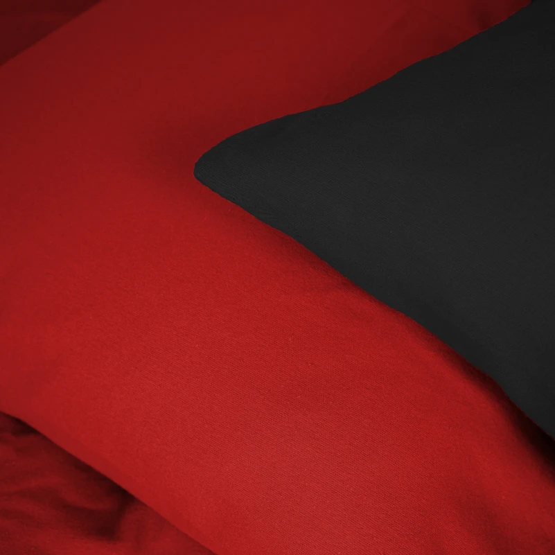 Комплект постільної білизни Фланель 002-009 "Black/Red" - 3