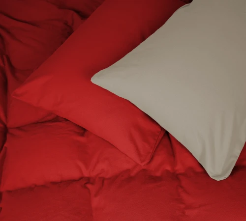 Наволочка Фланель 004-009 "Cappuchino/Red"