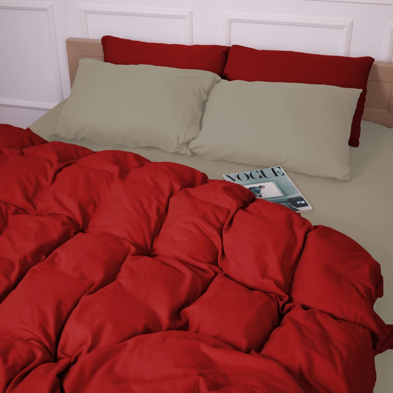 Комплект постільної білизни Фланель 004-009 "Cappuchino/Red" - 5