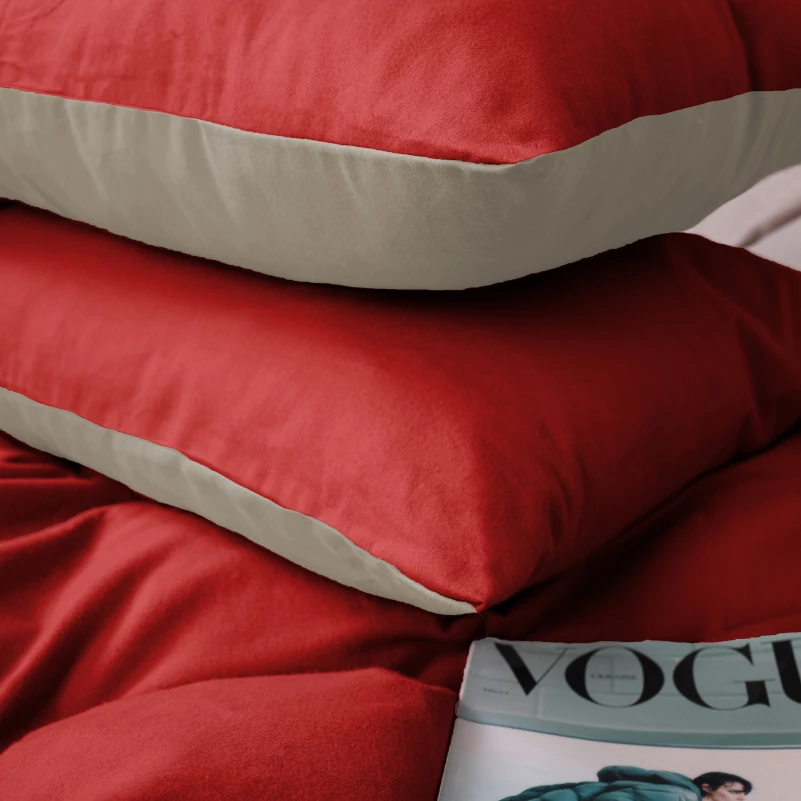 Комплект постільної білизни Фланель 004-009 "Cappuchino/Red" - 6