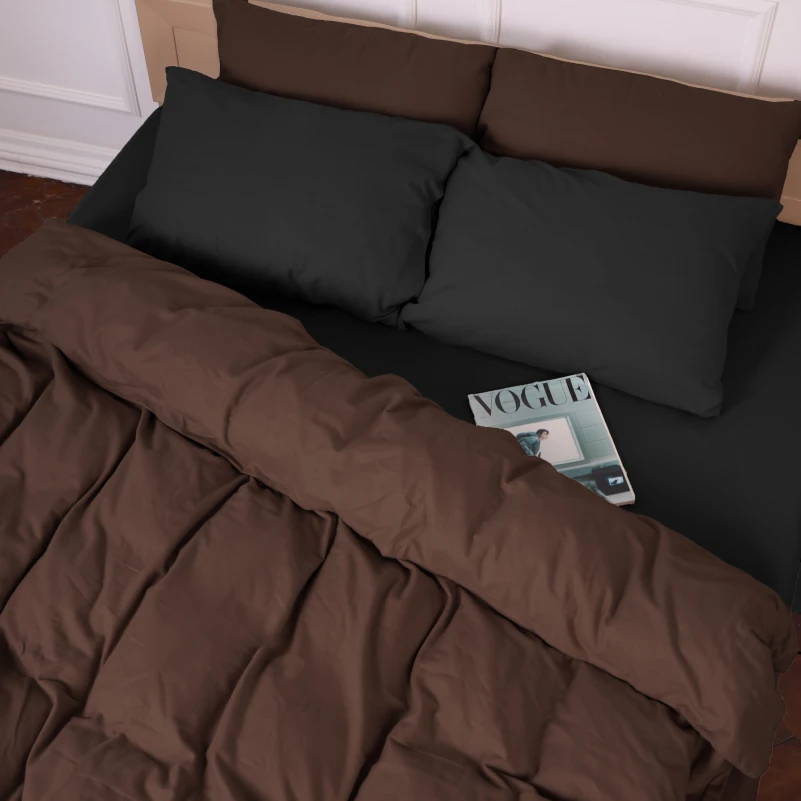 Комплект постільної білизни Фланель 002-003 "Black/Brown" - 6