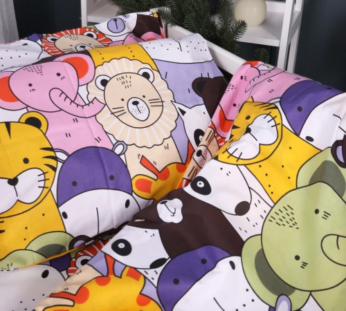 Комплект постільної білизни Бязь Kids Time 17-0674 Rainbow Zoo - 2