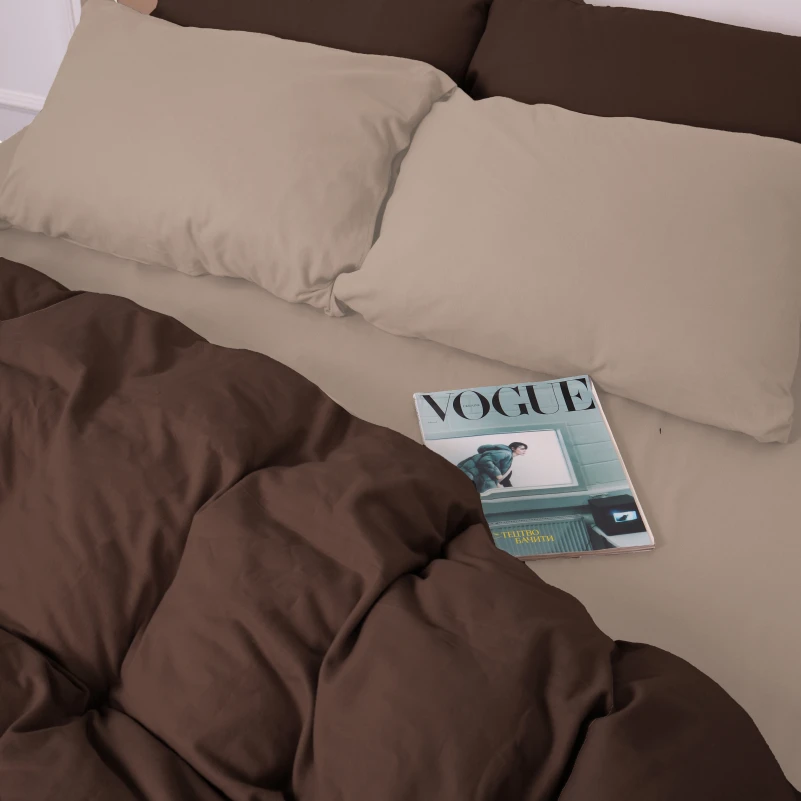 Комплект постільної білизни Фланель 004-003 "Cappuchino/Brown" - 4