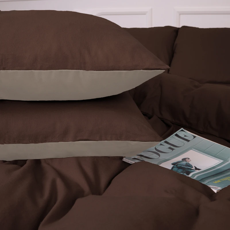 Комплект постільної білизни Фланель 004-003 "Cappuchino/Brown" - 5