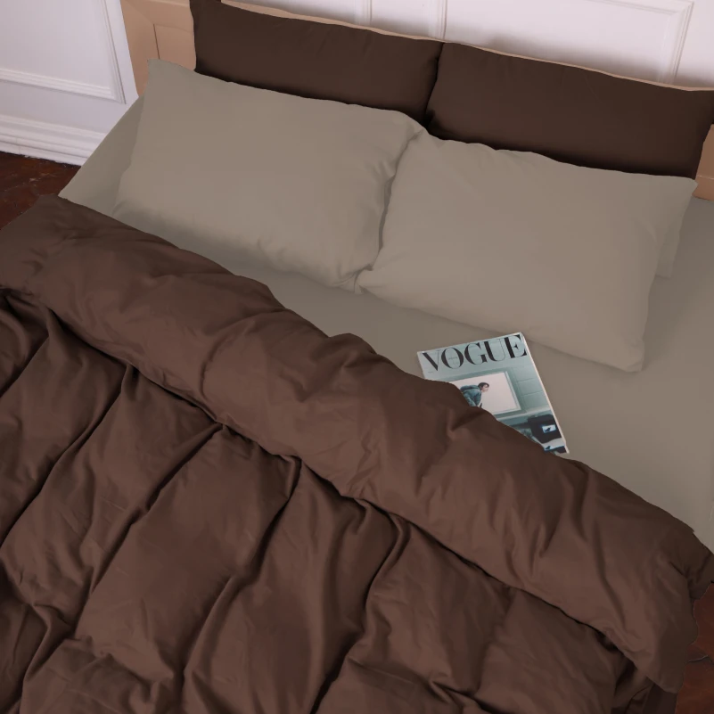 Комплект постільної білизни Фланель 004-003 "Cappuchino/Brown" - 6