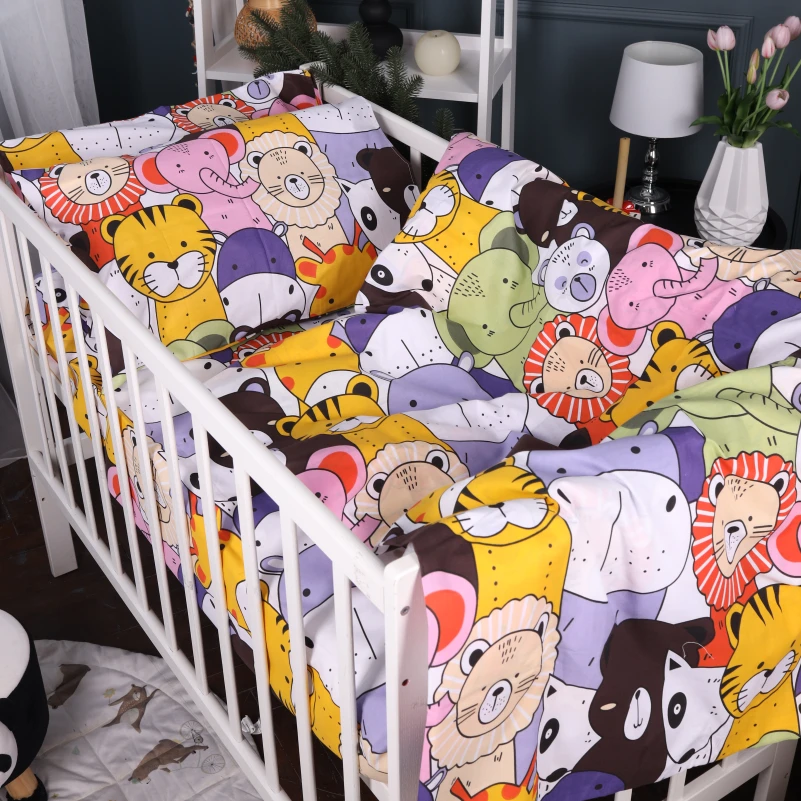 Комплект постільної білизни Бязь Kids Time 17-0674 Rainbow Zoo