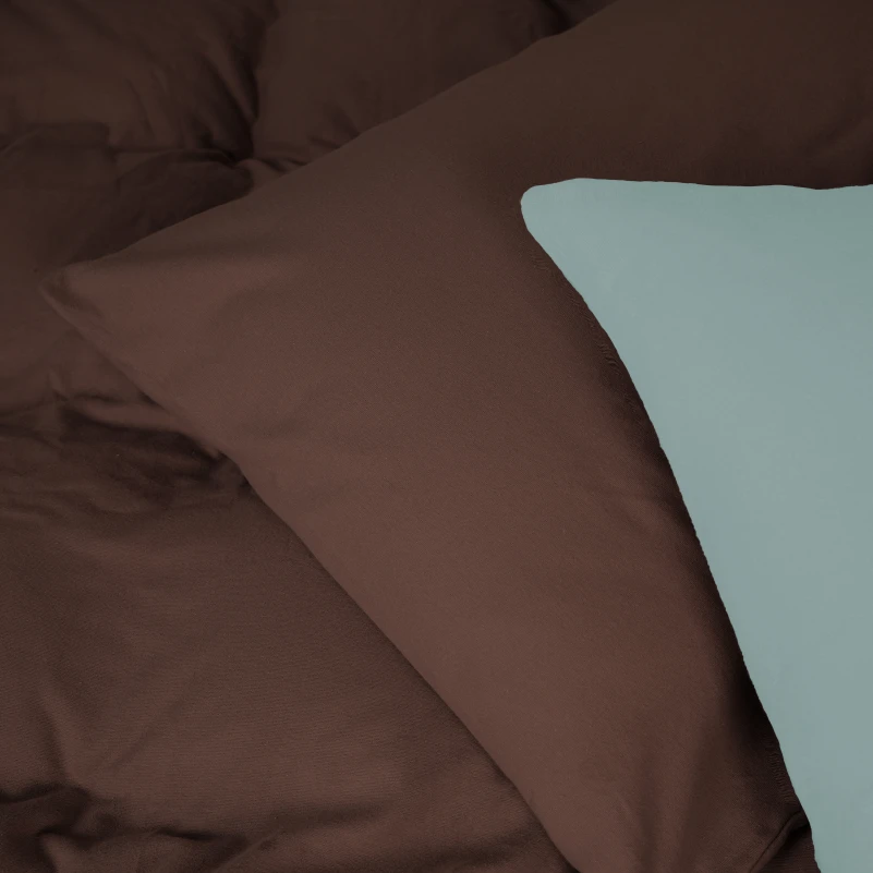 Комплект постільної білизни Фланель 006-003 "Menthol/Brown" - 2