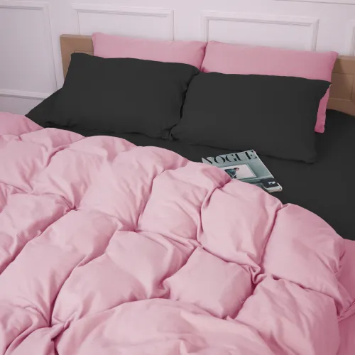 Комплект постільної білизни Фланель 002-008 "Black/Pink" - 5
