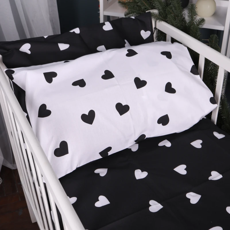 Комплект постільної білизни Бязь Kids Time 17-0669 Black and White Love - 6