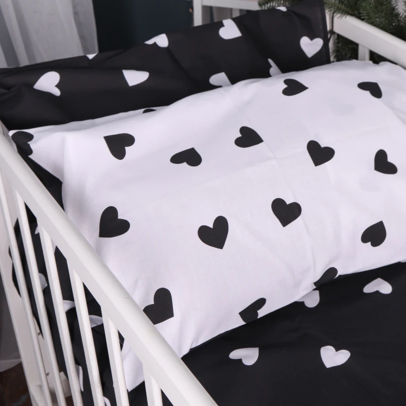 Комплект постільної білизни Бязь Kids Time 17-0669 Black and White Love - 2