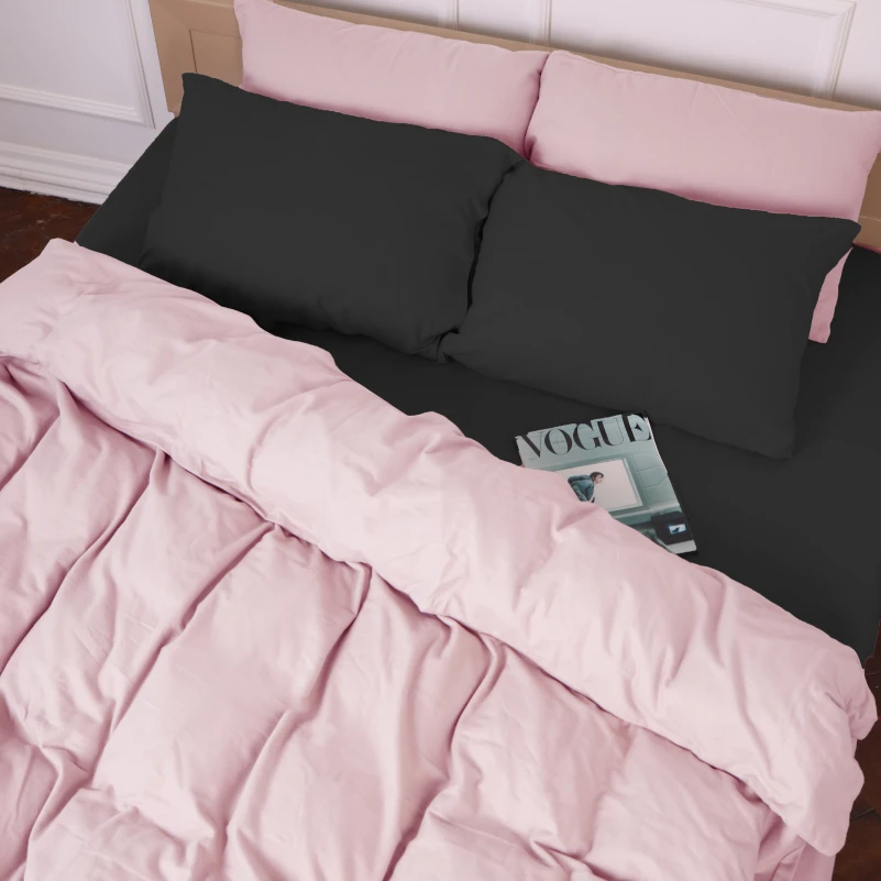 Наволочка Фланель 002-008 "Black/Pink" - 6