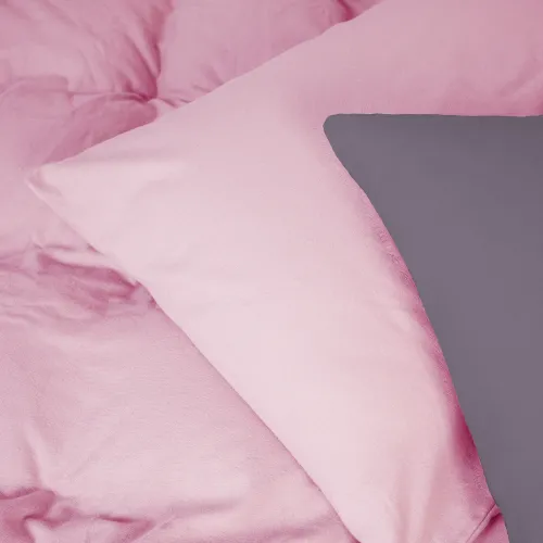 Комплект постільної білизни Фланель 001-008 "Ash grey/Pink" - 3