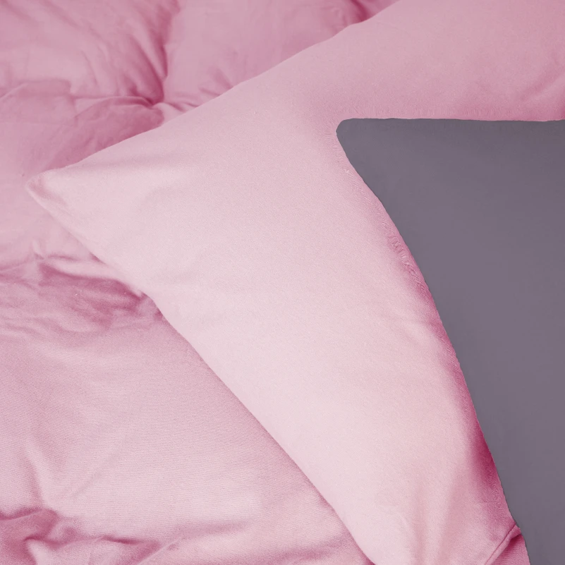 Комплект постільної білизни Фланель 001-008 "Ash grey/Pink" - 2