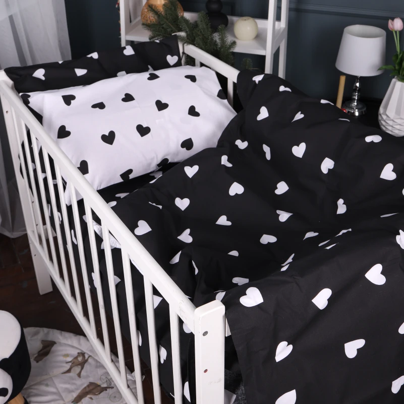 Комплект постільної білизни Бязь Kids Time 17-0669 Black and White Love