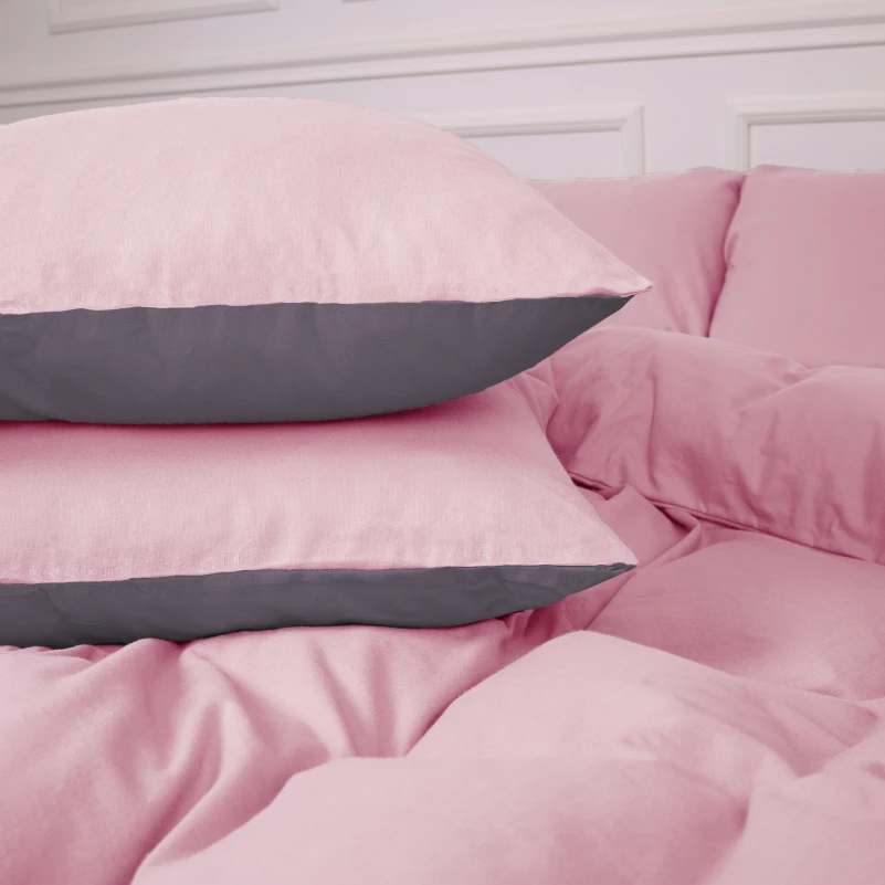 Комплект постільної білизни Фланель 001-008 "Ash grey/Pink" - 5