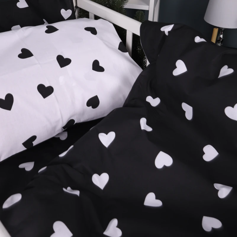 Комплект постільної білизни Бязь Kids Time 17-0669 Black and White Love - 1