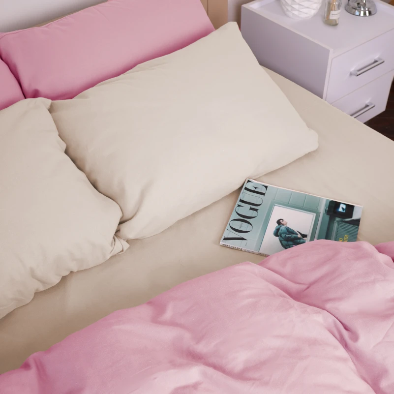 Комплект постільної білизни Фланель 007-008 "Milk/Pink" - 5