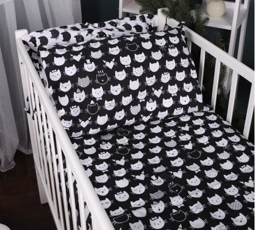 Простынь Бязь Kids Time 17-0673 Monochrome Meows