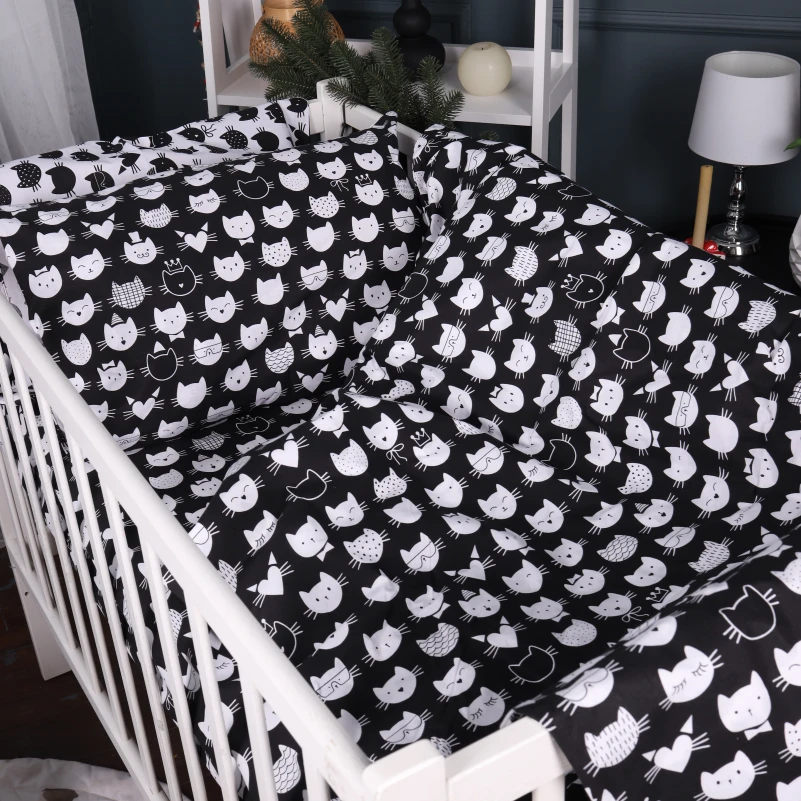 Пододеяльник  Бязь Kids Time 17-0673 Monochrome Meows - 3