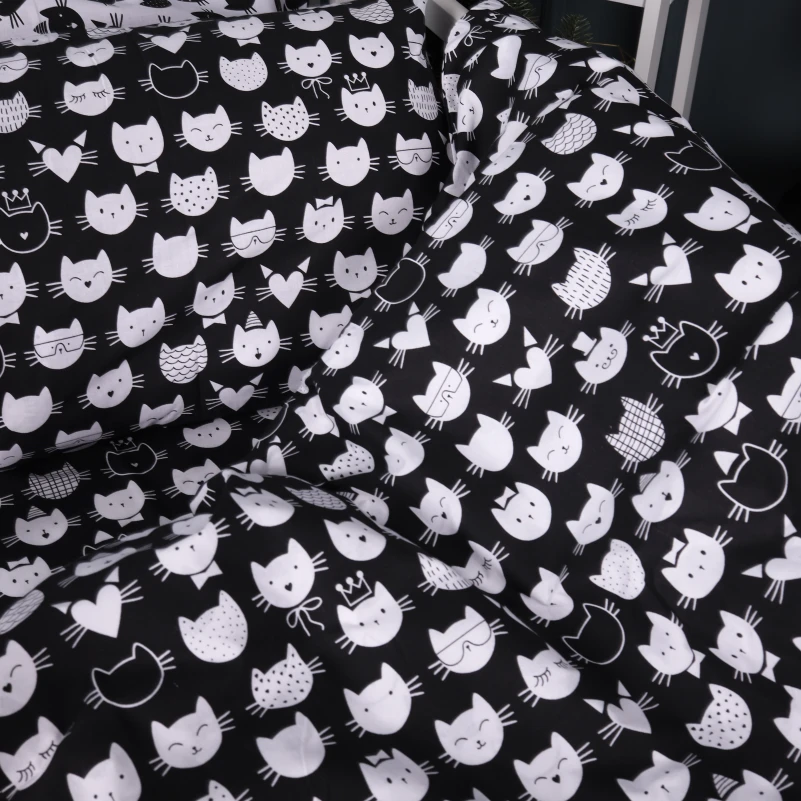 Комплект постільної білизни Бязь Kids Time 17-0673 Monochrome Meows - 2