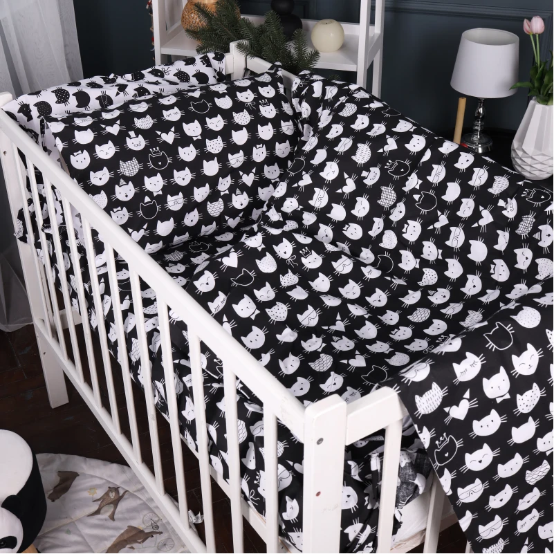 Комплект постільної білизни Бязь Kids Time 17-0673 Monochrome Meows