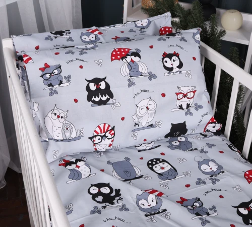 Простынь Бязь Kids Time 17-0672 Silver Owlets