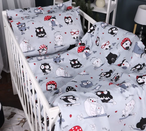 Комплект постільної білизни Бязь Kids Time 17-0672 Silver Owlets