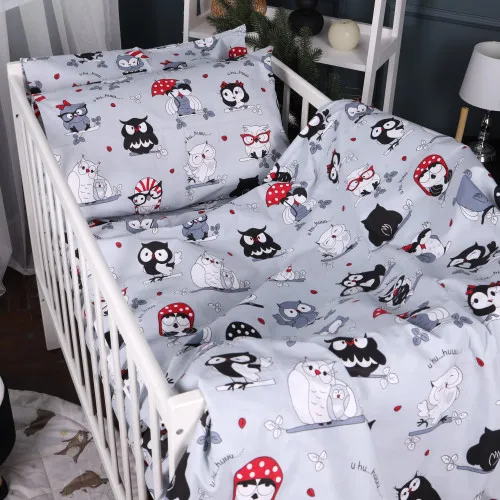 Комплект постільної білизни Бязь Kids Time 17-0672 Silver Owlets