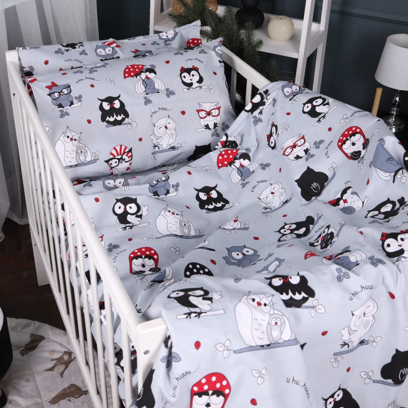 Комплект постільної білизни Бязь Kids Time 17-0672 Silver Owlets