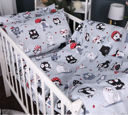 Комплект постільної білизни Бязь Kids Time 17-0672 Silver Owlets - 2
