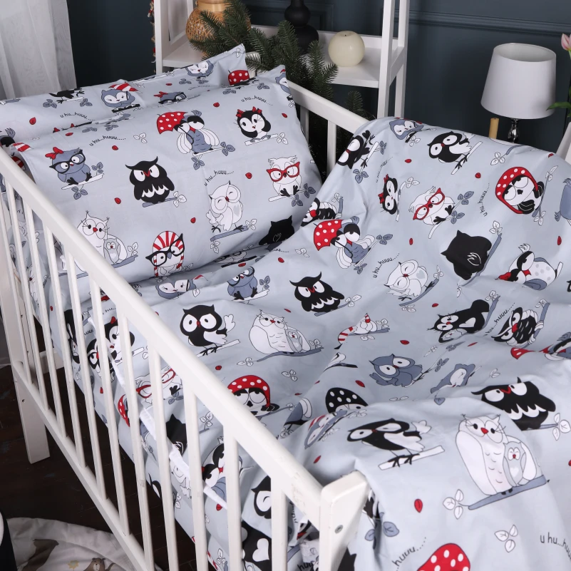 Комплект постільної білизни Бязь Kids Time 17-0672 Silver Owlets - 1
