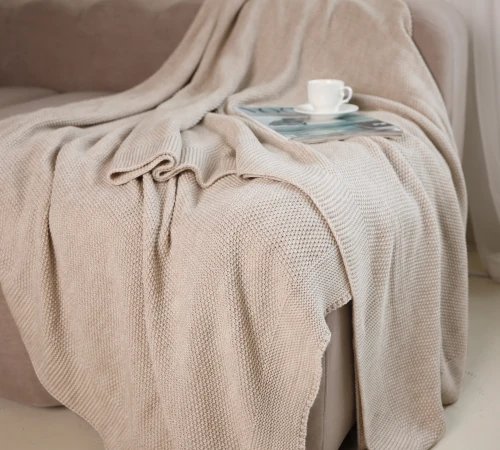 Плед вязаный Б "Beige"