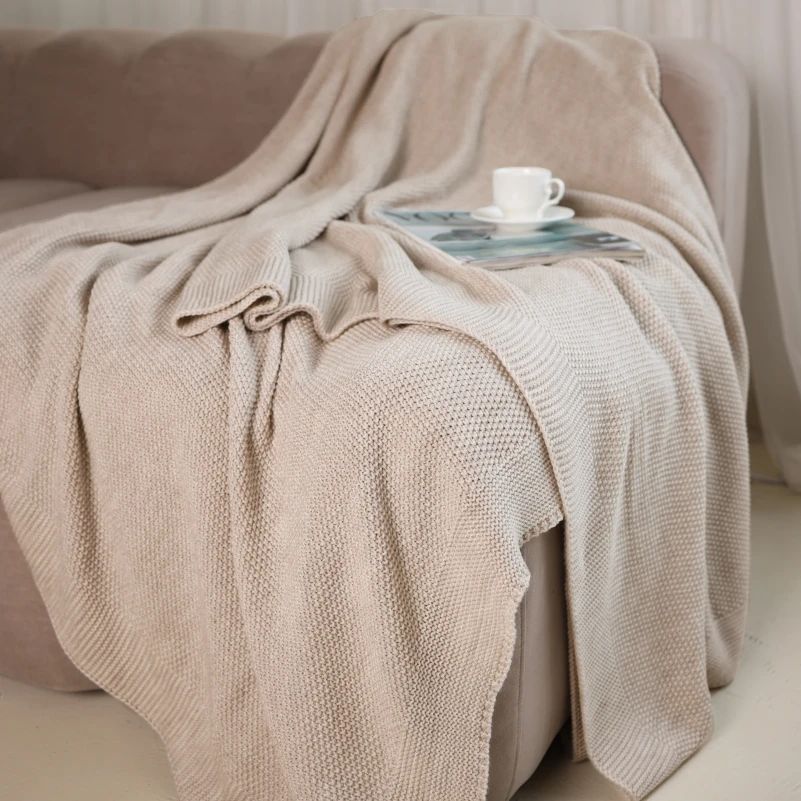 Плед вязаный Б "Beige"