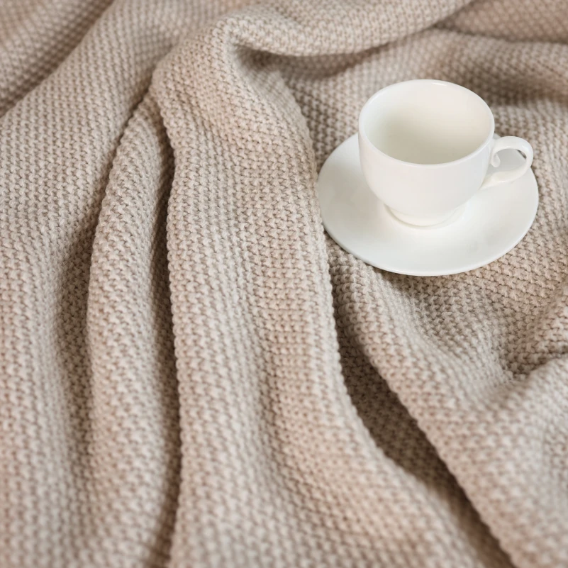 Плед вязаный Б "Beige" - 5