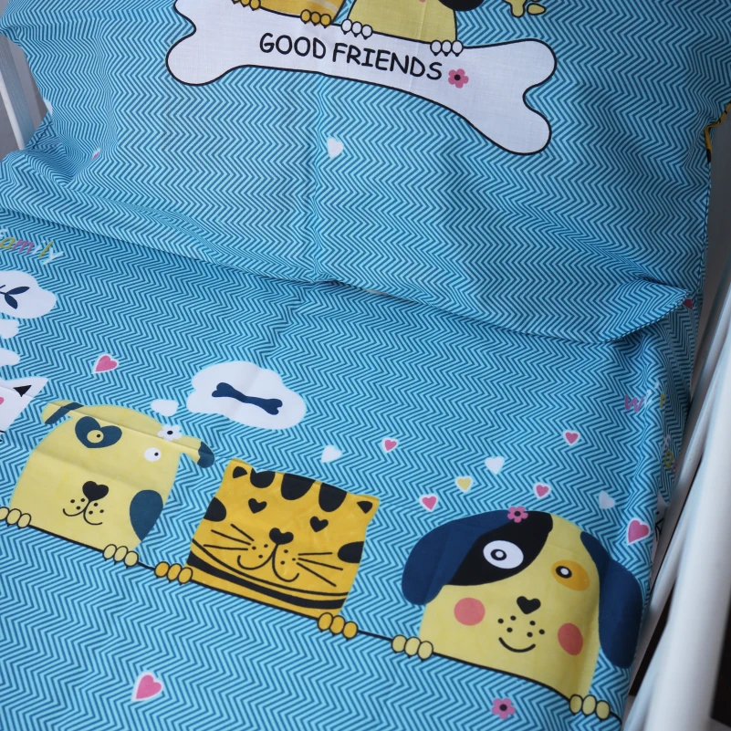 Простирадло дитяче Бязь Kids Time 17-0518 Cat-dog blue - 1