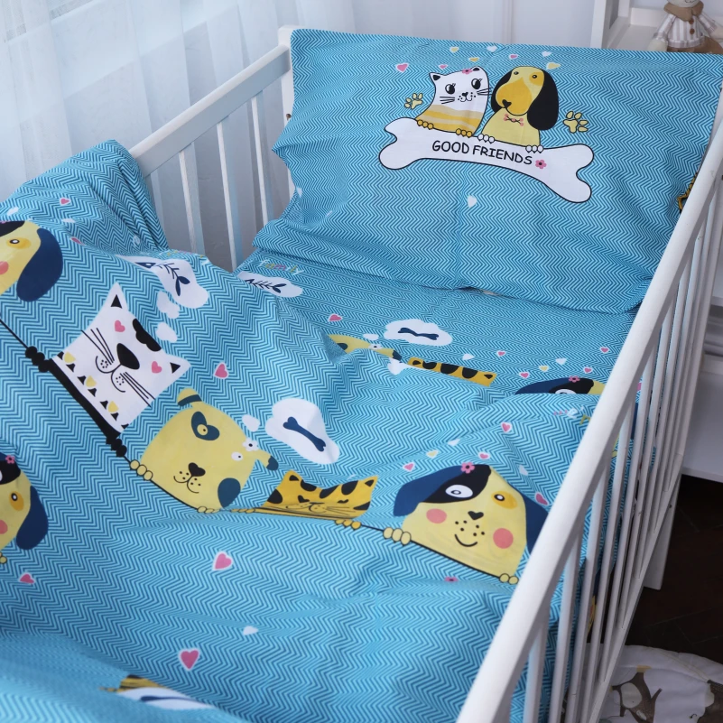 Простирадло дитяче Бязь Kids Time 17-0518 Cat-dog blue - 2