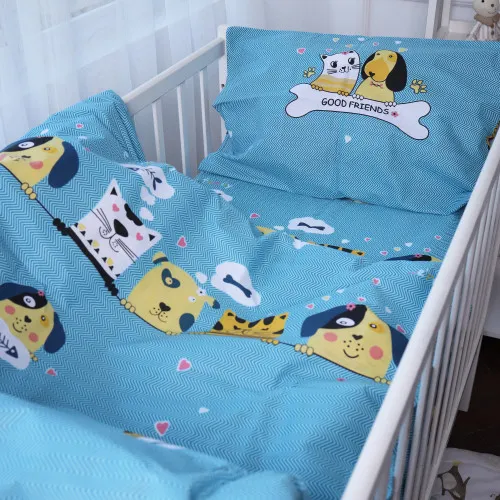 Підковдра дитяча Бязь Kids Time 17-0518 Cat-dog blue